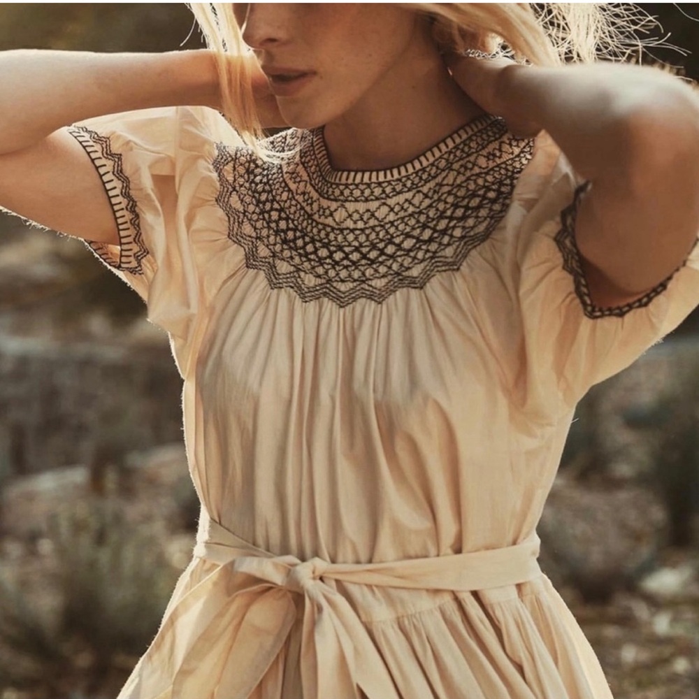 - Doen cream dress with smocking